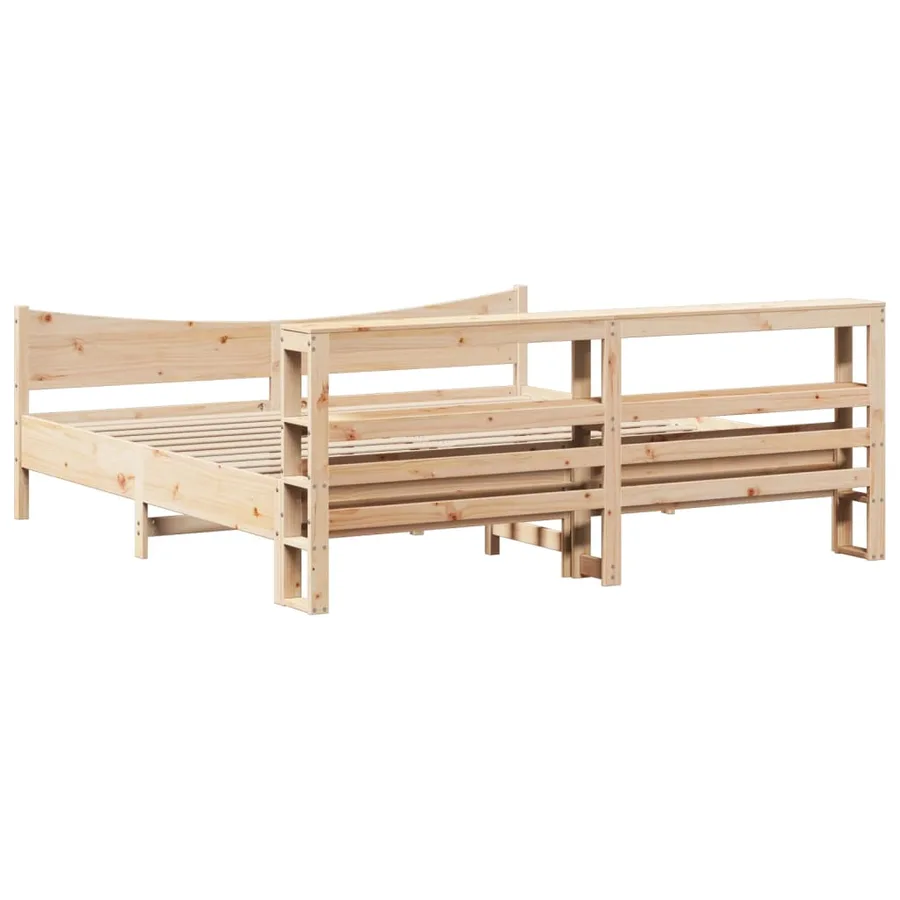 Cadre de lit avec tête de lit 180x200 cm bois de pin massif - 8
