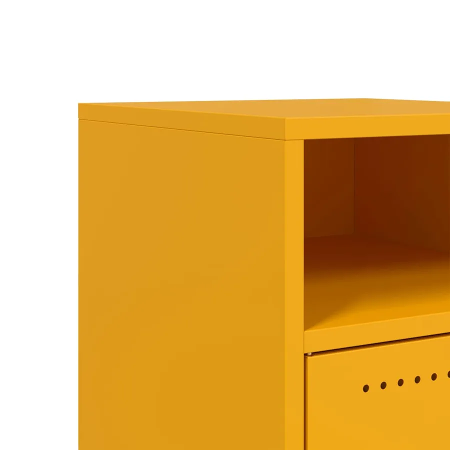 Table de chevet jaune moutarde 36x39x59 cm acier - 11