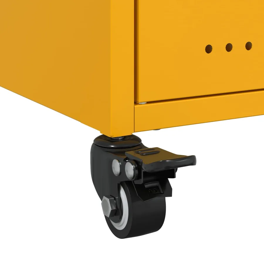 Table de chevet jaune moutarde 36x39x59 cm acier - 12