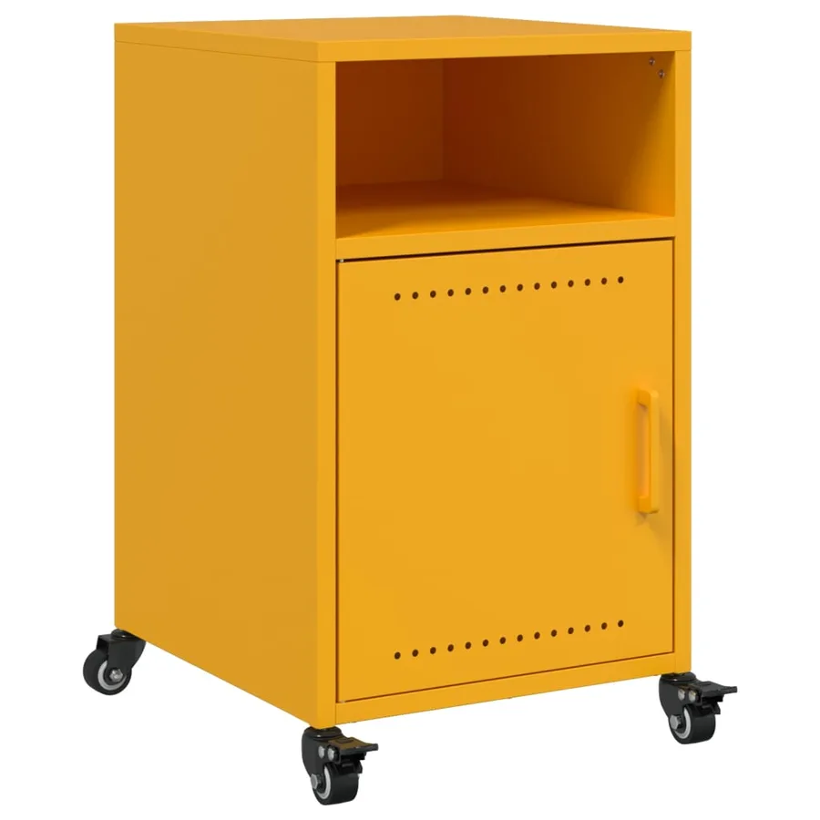 Table de chevet jaune moutarde 36x39x59 cm acier - 2