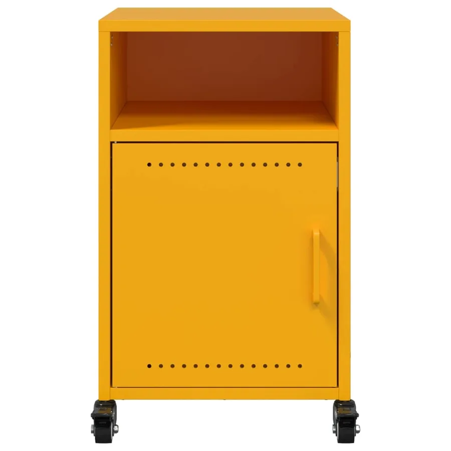 Table de chevet jaune moutarde 36x39x59 cm acier - 6