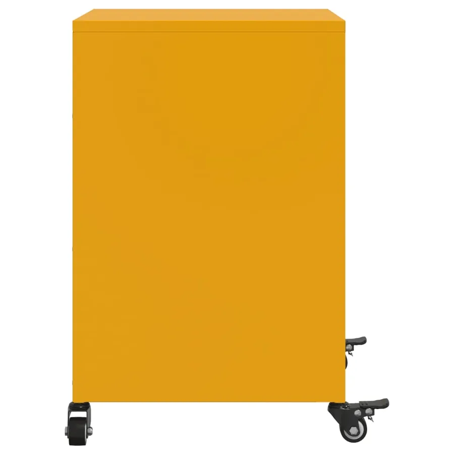 Table de chevet jaune moutarde 36x39x59 cm acier - 7