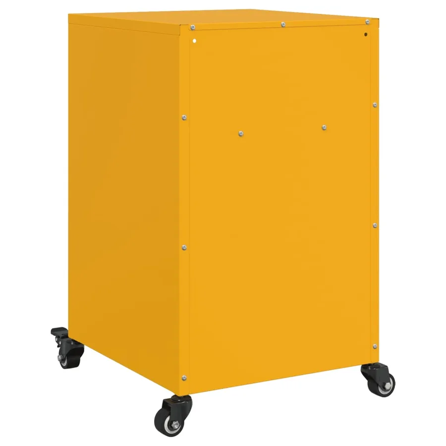 Table de chevet jaune moutarde 36x39x59 cm acier - 8