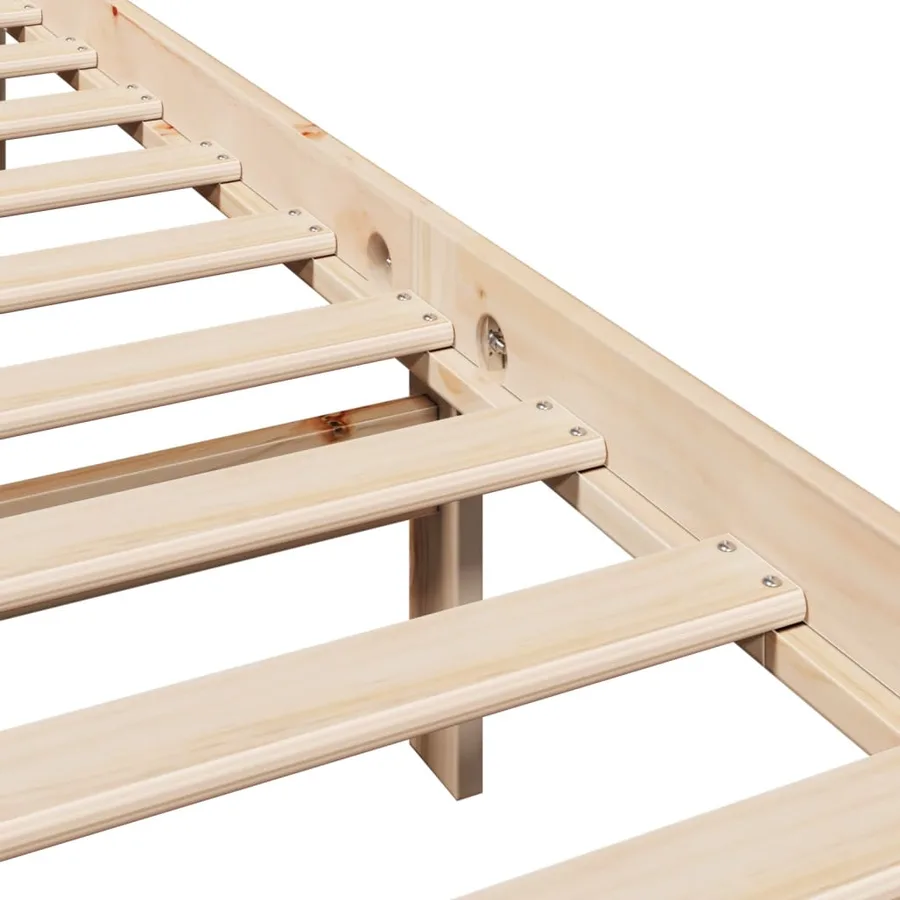 Cadre de lit sans matelas 140x190 cm bois de pin massif - 10