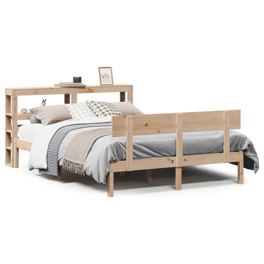 Cadre de lit sans matelas 140x190 cm bois de pin massif - 2