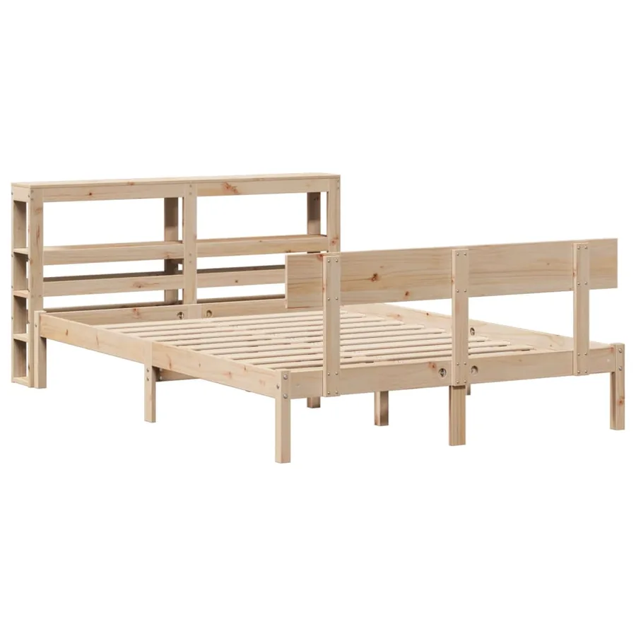Cadre de lit sans matelas 140x190 cm bois de pin massif - 3