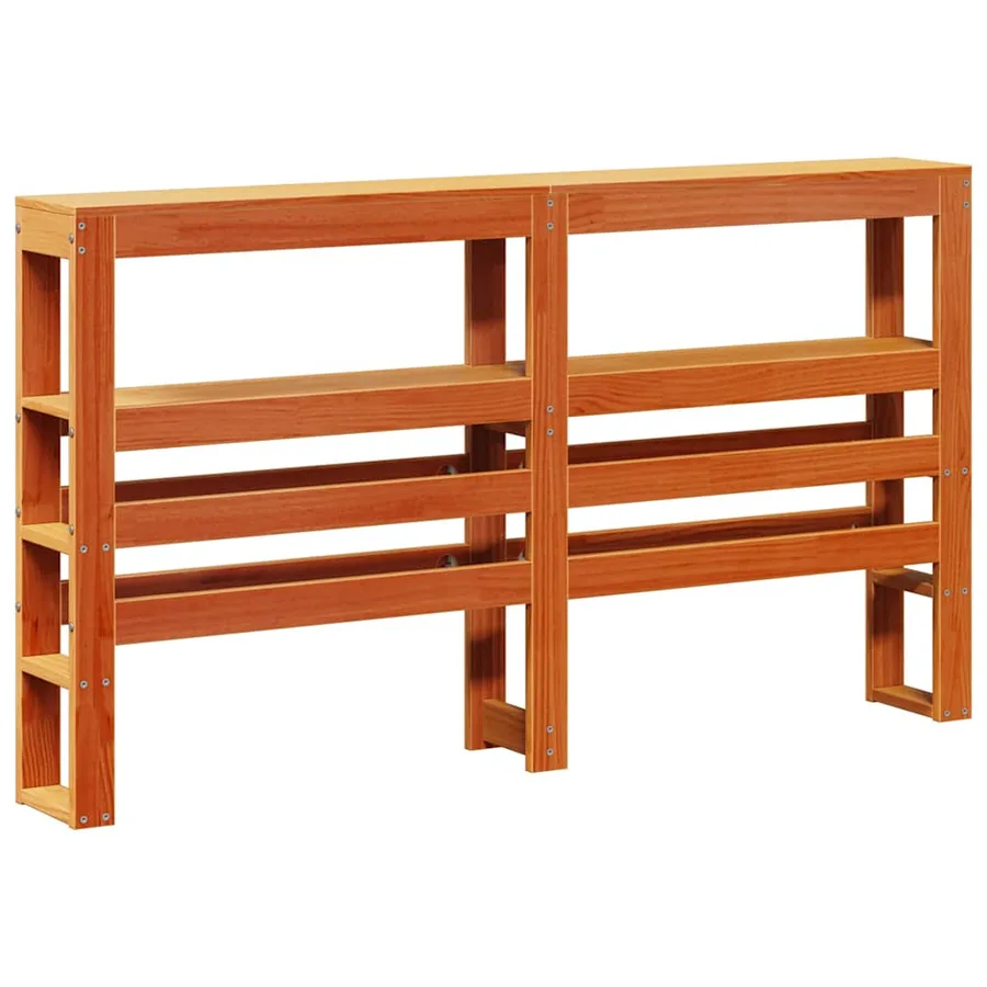 Cadre de lit et tête de lit sans matelas cire marron 150x200 cm - 6