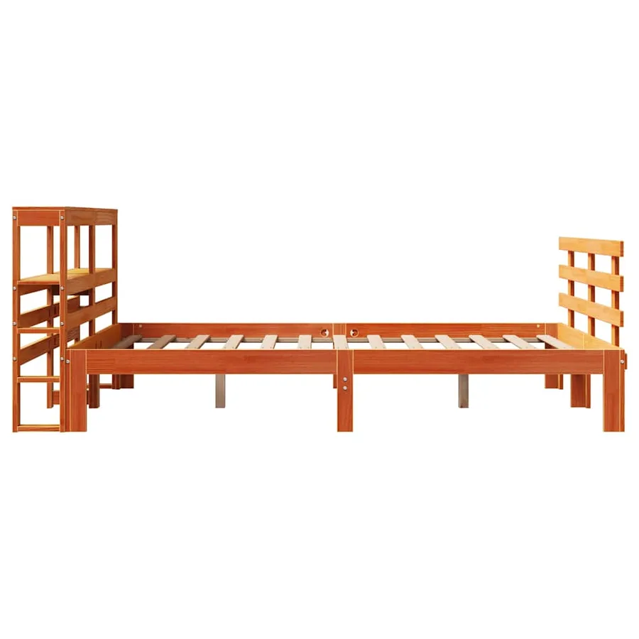 Cadre de lit et tête de lit sans matelas cire marron 150x200 cm - 7