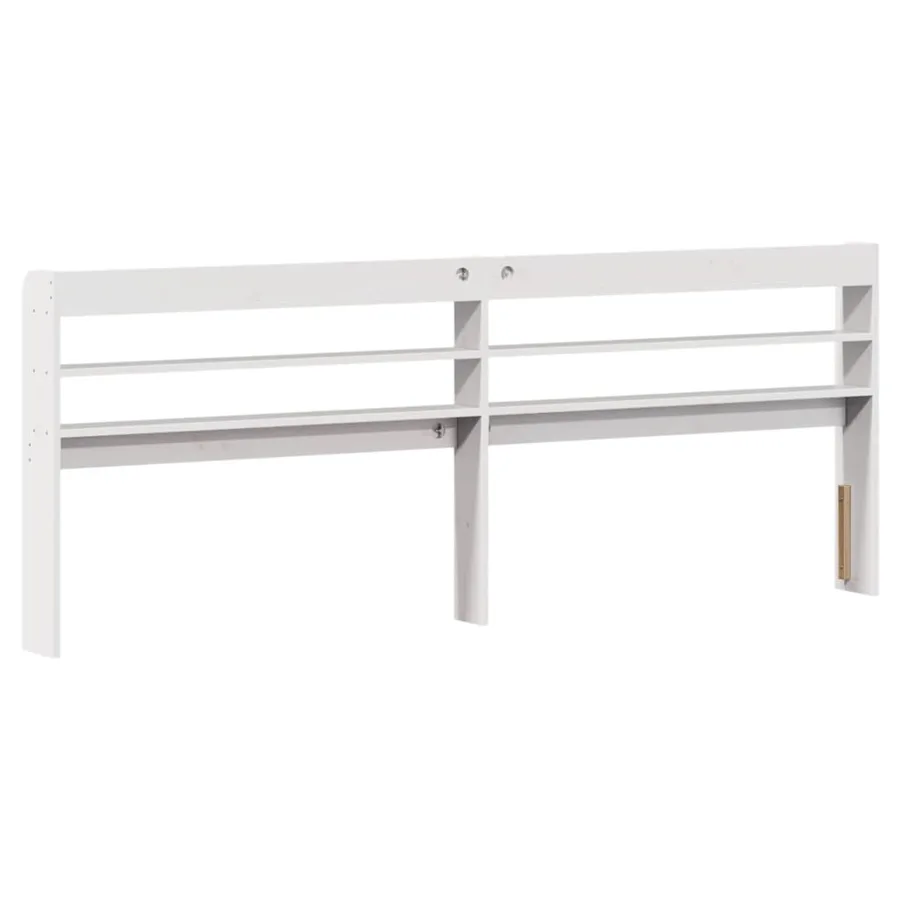 Cadre de lit sans matelas blanc 180x200 cm bois massif de pin - 6
