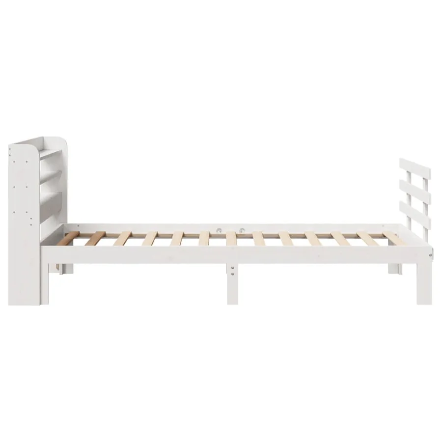 Cadre de lit avec tête de lit sans matelas blanc 90x200 cm - 7