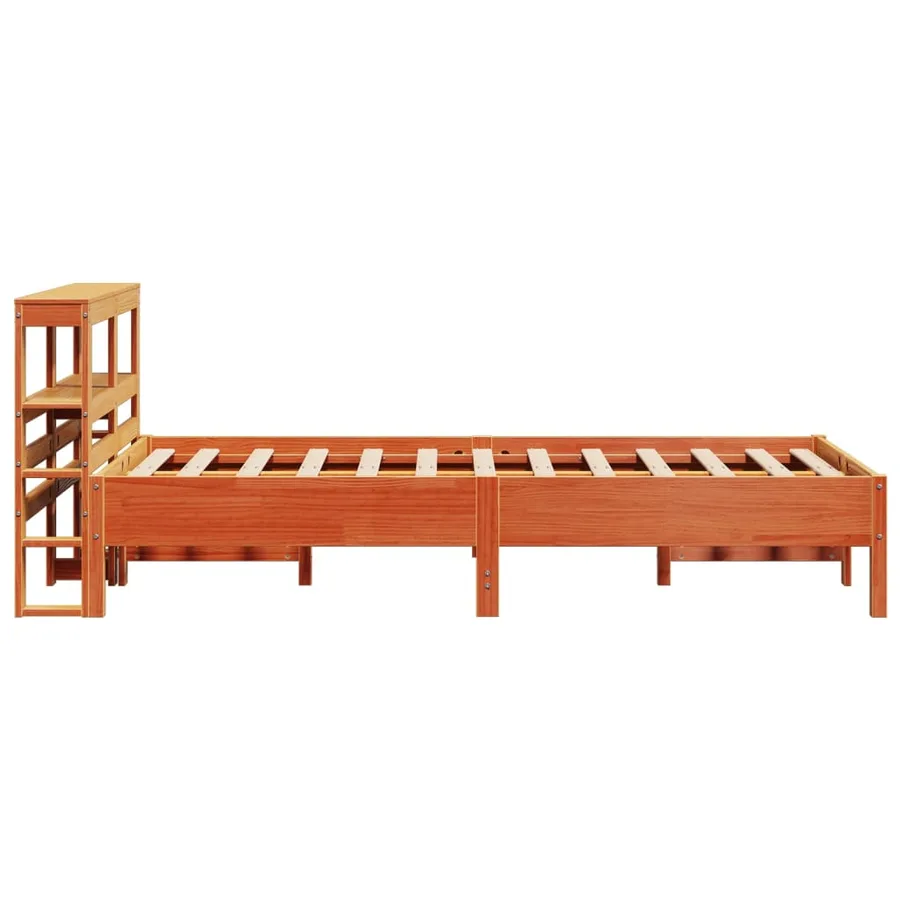 Cadre de lit sans matelas cire marron 75x190 cm bois pin massif - 5