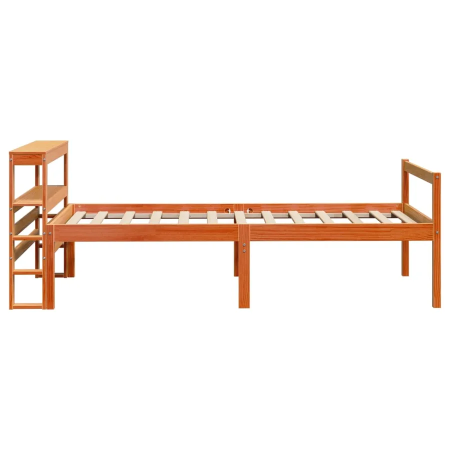 Cadre de lit avec tête de lit sans matelas cire marron 75x190cm - 5
