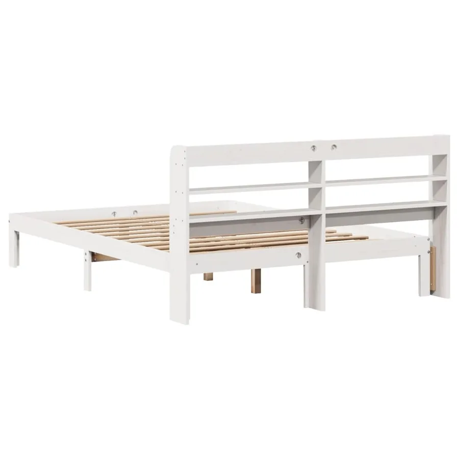 Cadre de lit avec tête de lit sans matelas blanc 120x200 cm - 6