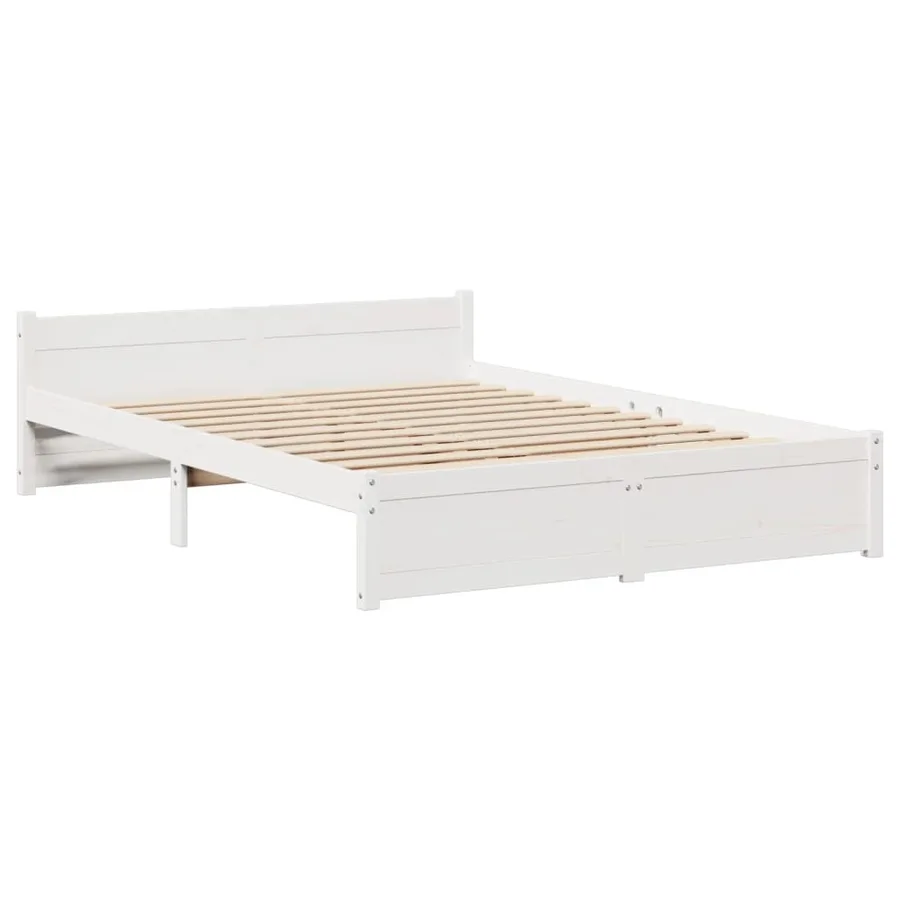 Cadre de lit avec tête de lit sans matelas blanc 120x190 cm - 5