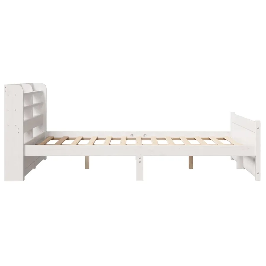 Cadre de lit avec tête de lit sans matelas blanc 120x190 cm - 7