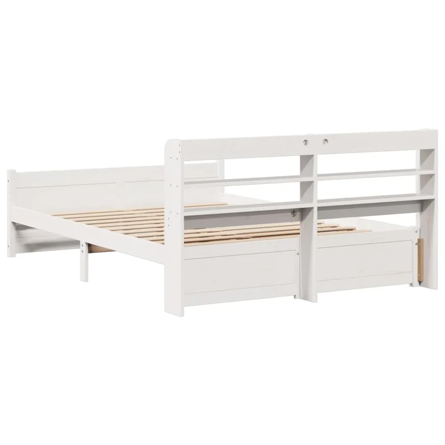 Cadre de lit avec tête de lit sans matelas blanc 120x190 cm - 8
