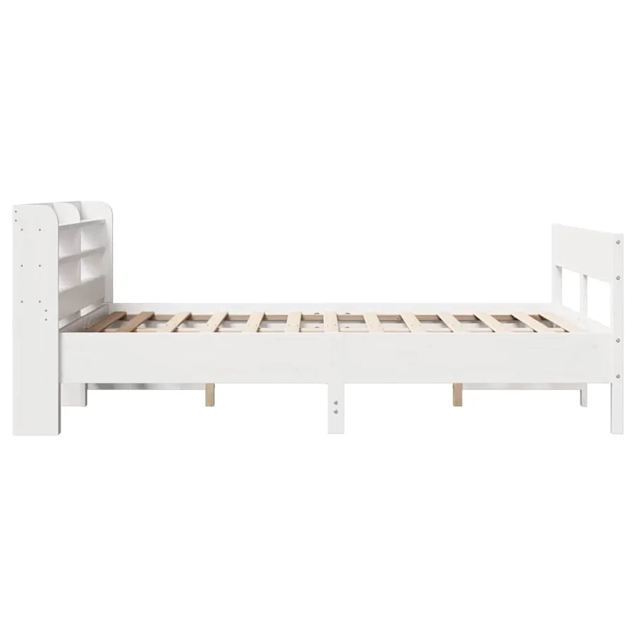 Cadre de lit sans matelas blanc 120x190 cm bois de pin massif - 5