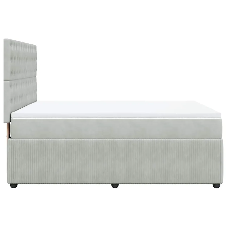 Sommier à lattes de lit et matelas Gris clair 160x200cm Velours - 5