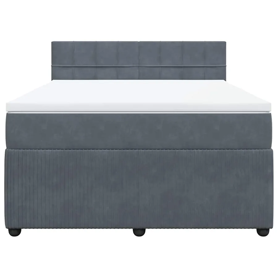 Sommier à lattes de lit et matelas Gris foncé 160x200cm Velours - 6
