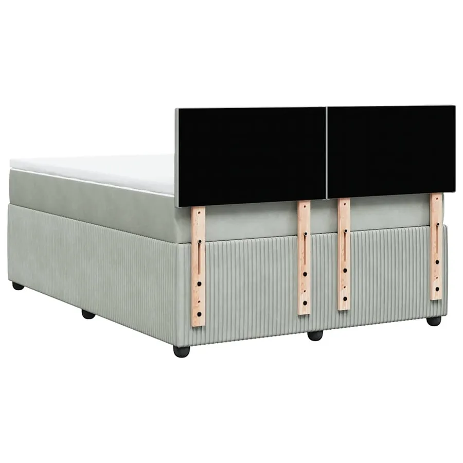Sommier à lattes de lit et matelas Gris clair 160x200cm Velours - 10