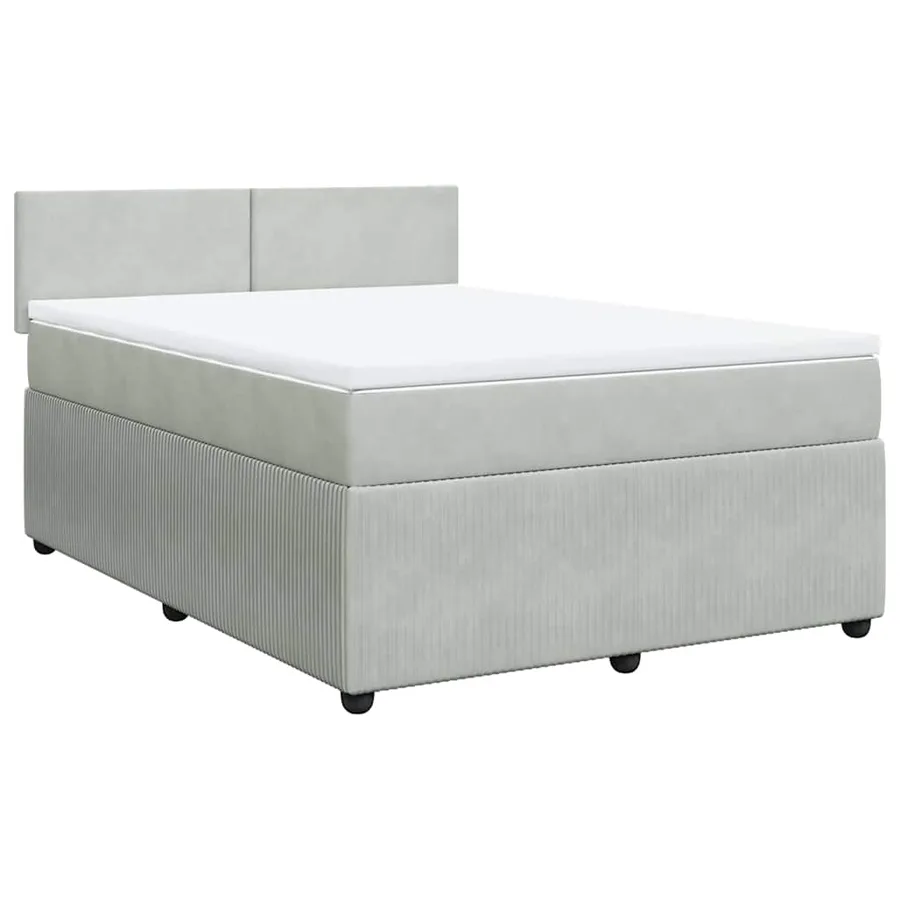 Sommier à lattes de lit et matelas Gris clair 160x200cm Velours - 2