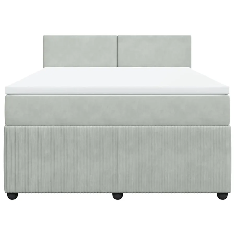Sommier à lattes de lit et matelas Gris clair 160x200cm Velours - 4