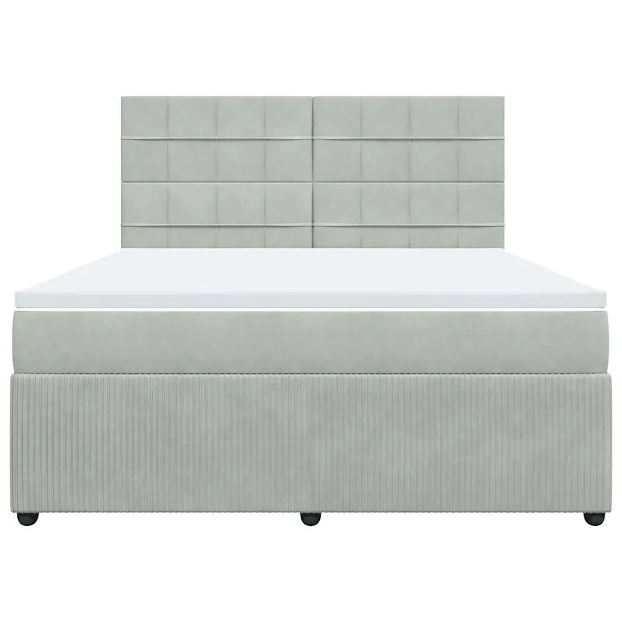 Sommier à lattes de lit et matelas Gris clair 180x200cm Velours - 4