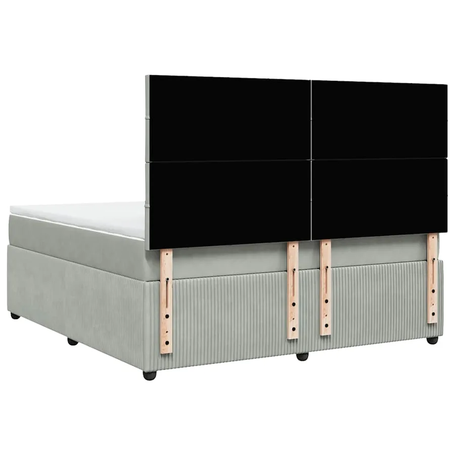 Sommier à lattes de lit et matelas Gris clair 180x200cm Velours - 6
