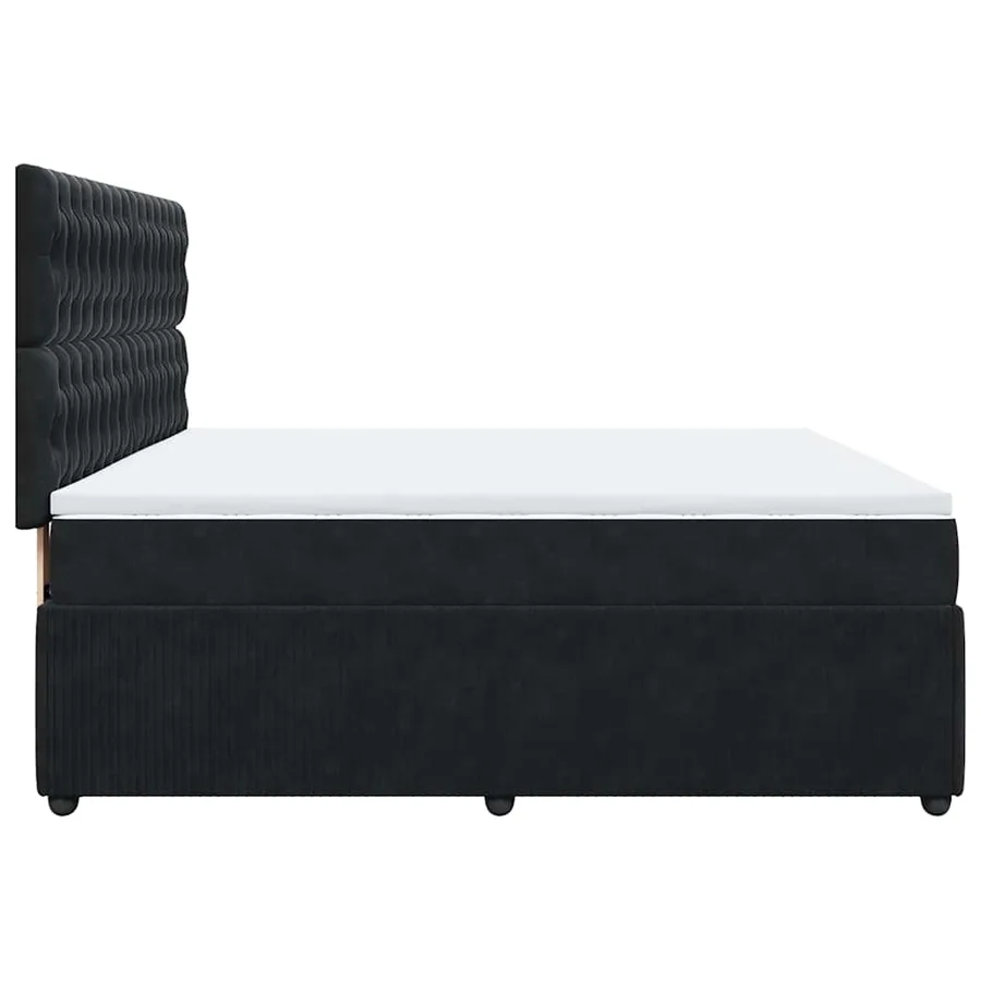 Sommier à lattes de lit avec matelas Noir 180x200 cm Velours - 7