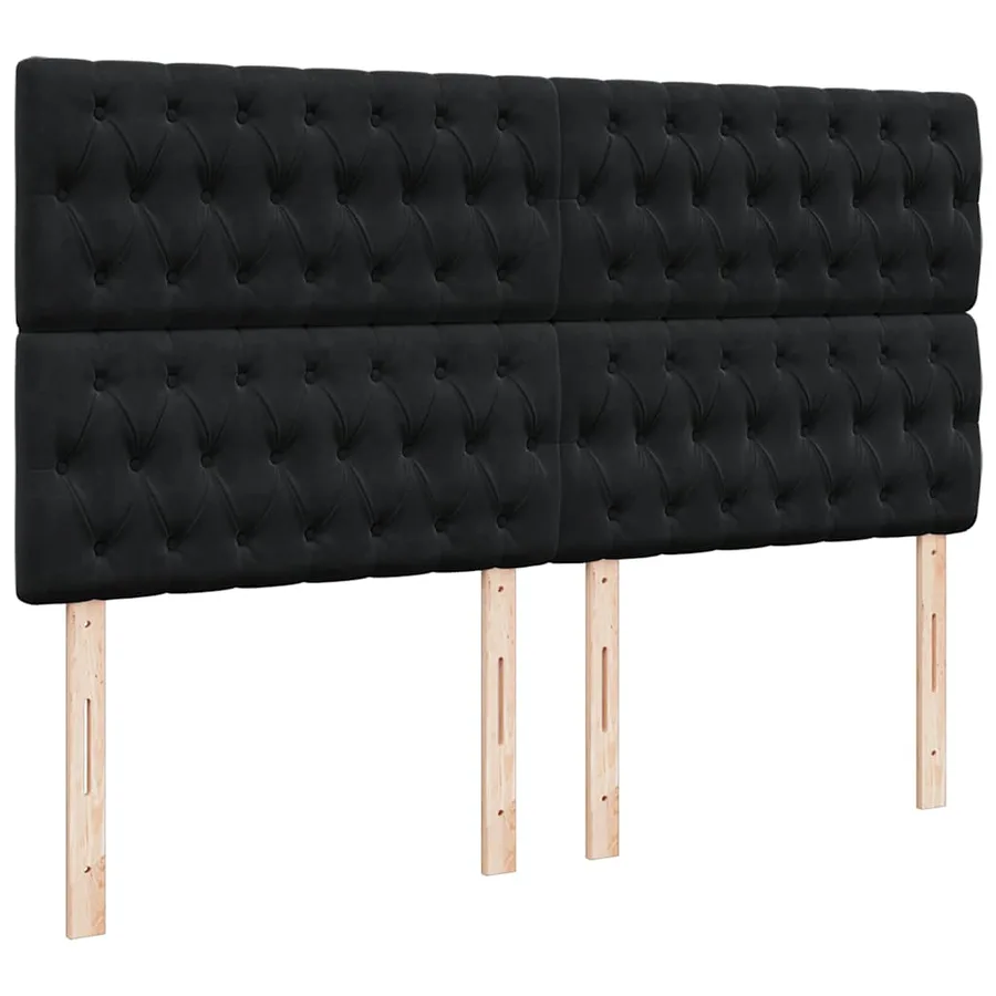 Sommier à lattes de lit avec matelas Noir 180x200 cm Velours - 9