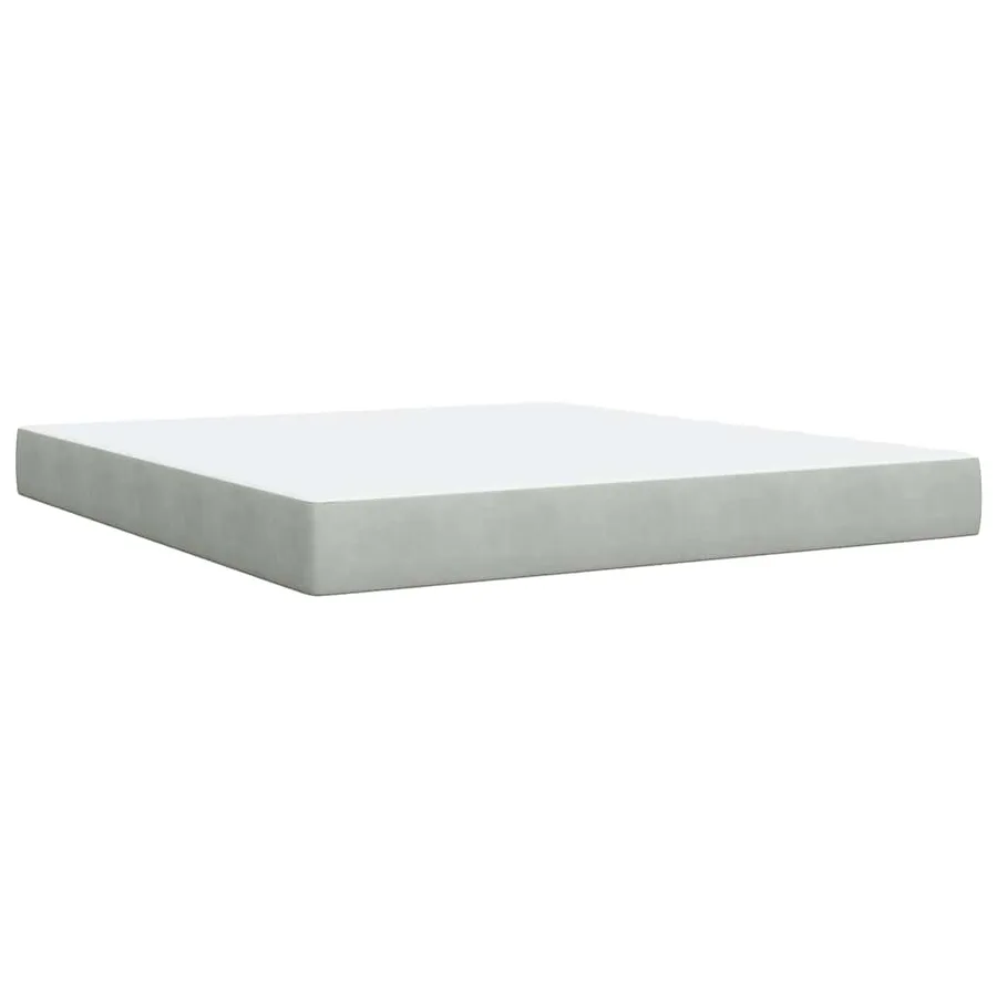 Sommier à lattes de lit et matelas Gris clair 180x200cm Velours - 11