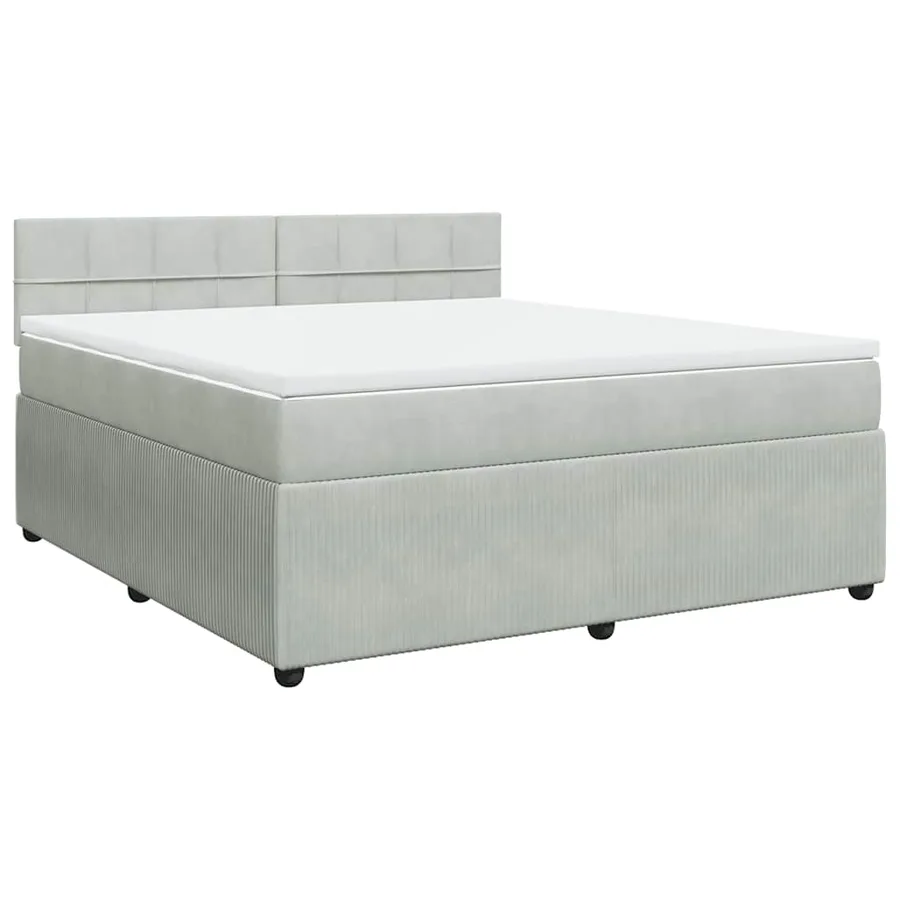 Sommier à lattes de lit et matelas Gris clair 180x200cm Velours - 3