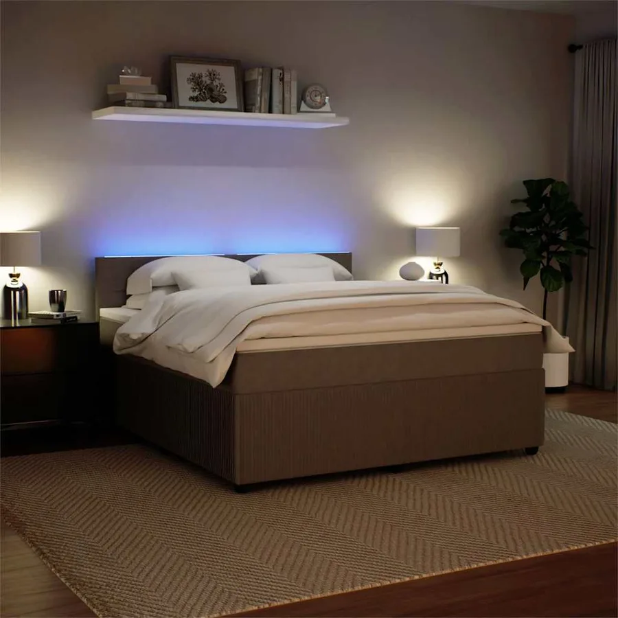 Sommier à lattes de lit et matelas Gris clair 180x200cm Velours - 5