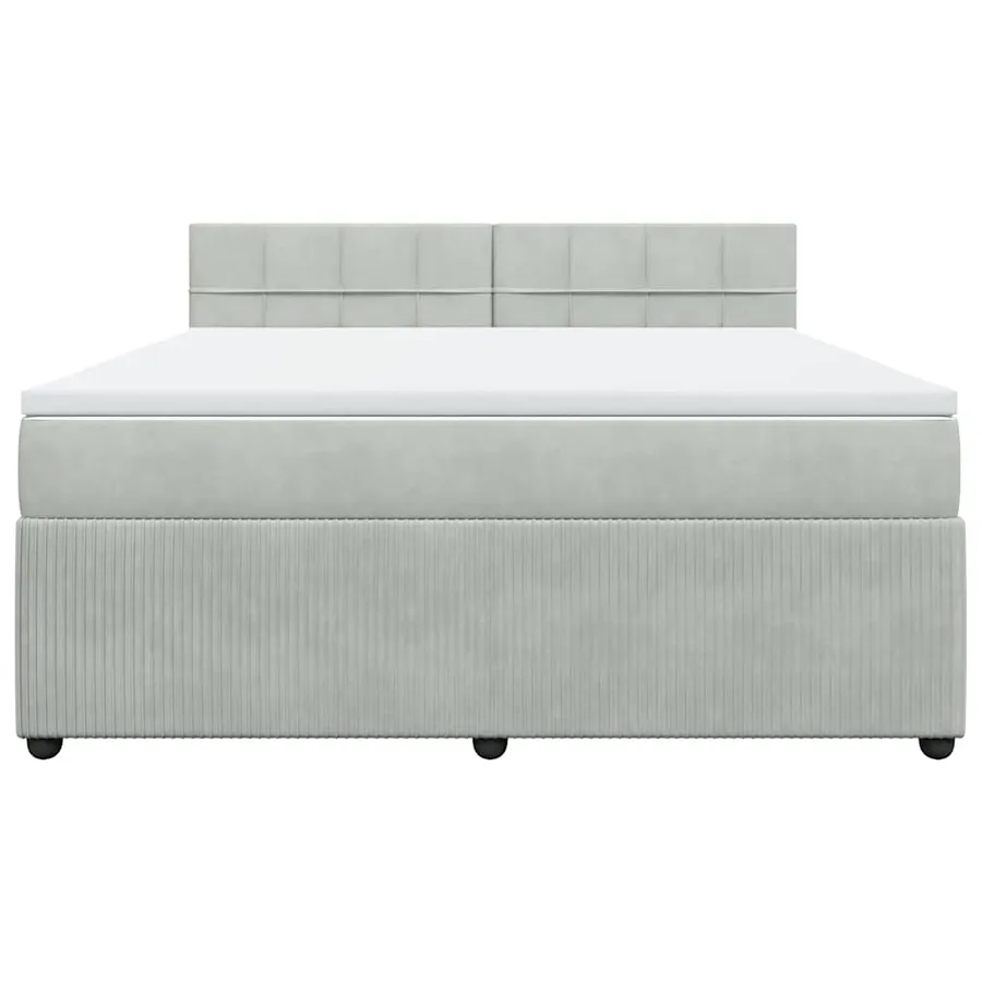 Sommier à lattes de lit et matelas Gris clair 180x200cm Velours - 6
