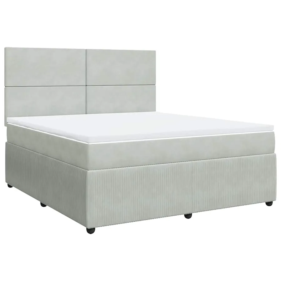 Sommier à lattes de lit et matelas Gris clair 180x200cm Velours - 3