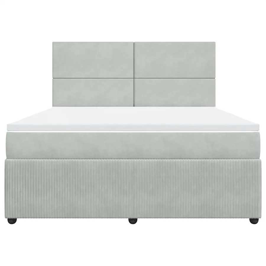 Sommier à lattes de lit et matelas Gris clair 180x200cm Velours - 6