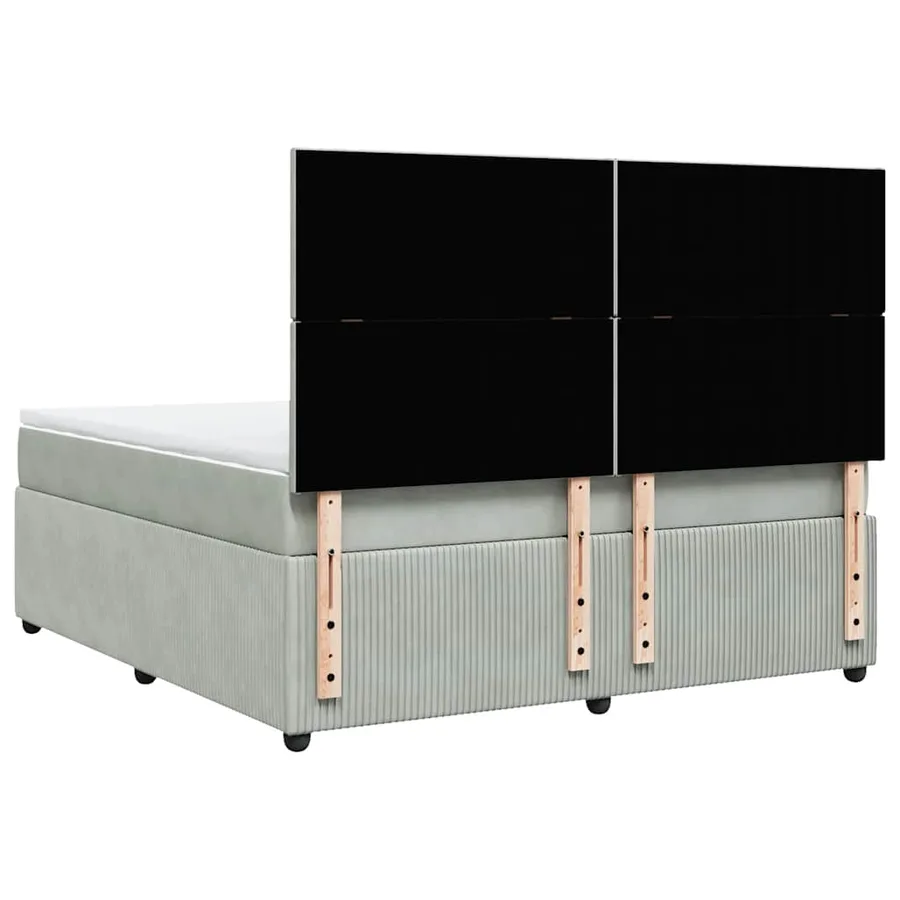 Sommier à lattes de lit et matelas Gris clair 180x200cm Velours - 8