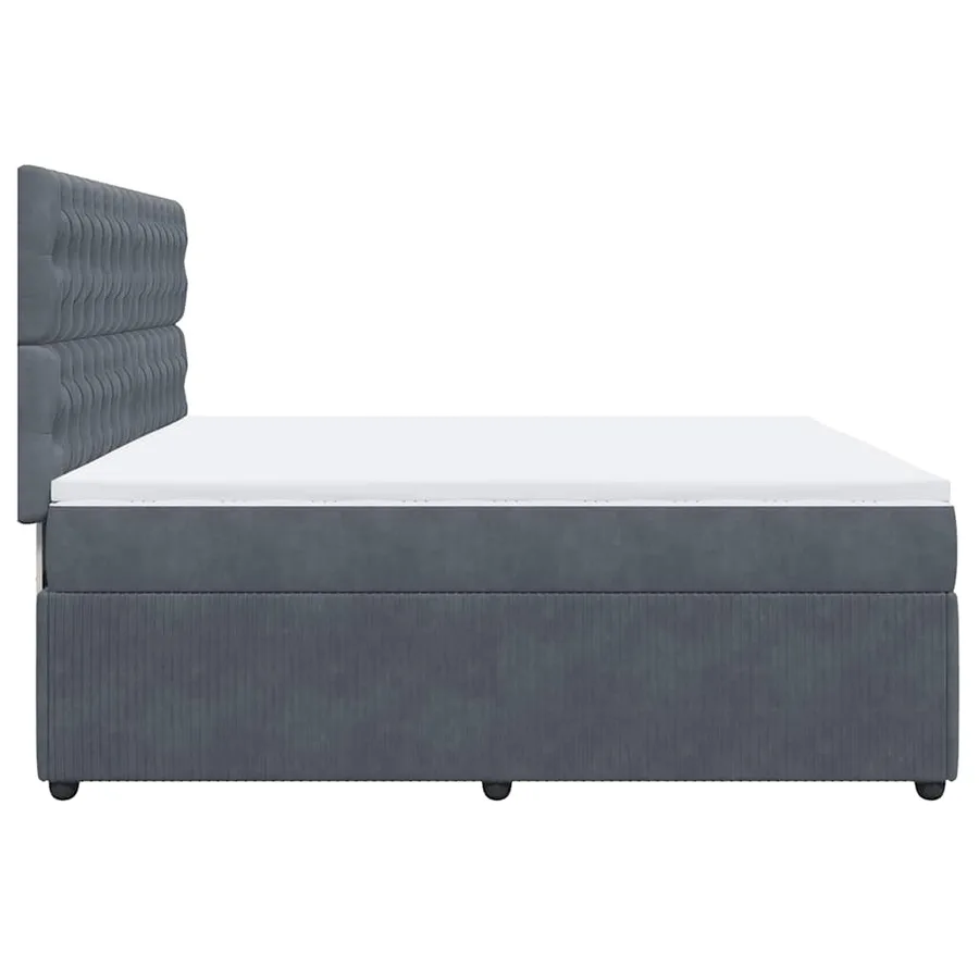 Sommier à lattes de lit et matelas Gris foncé 200x200cm Velours - 8
