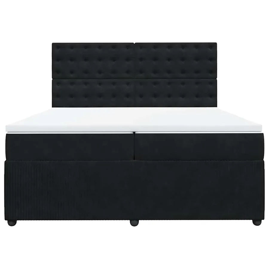 Sommier à lattes de lit et matelas Noir 200x200 cm Velours - 4