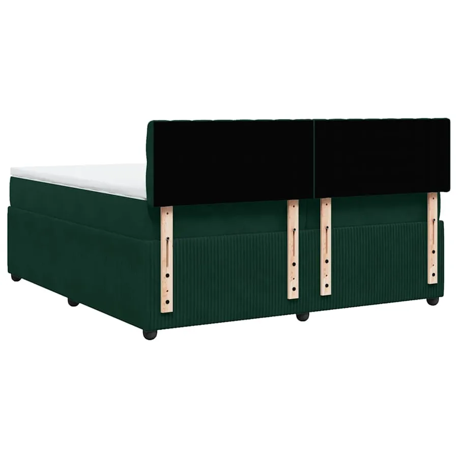 Sommier à lattes de lit et matelas Vert foncé 200x200cm Velours - 10