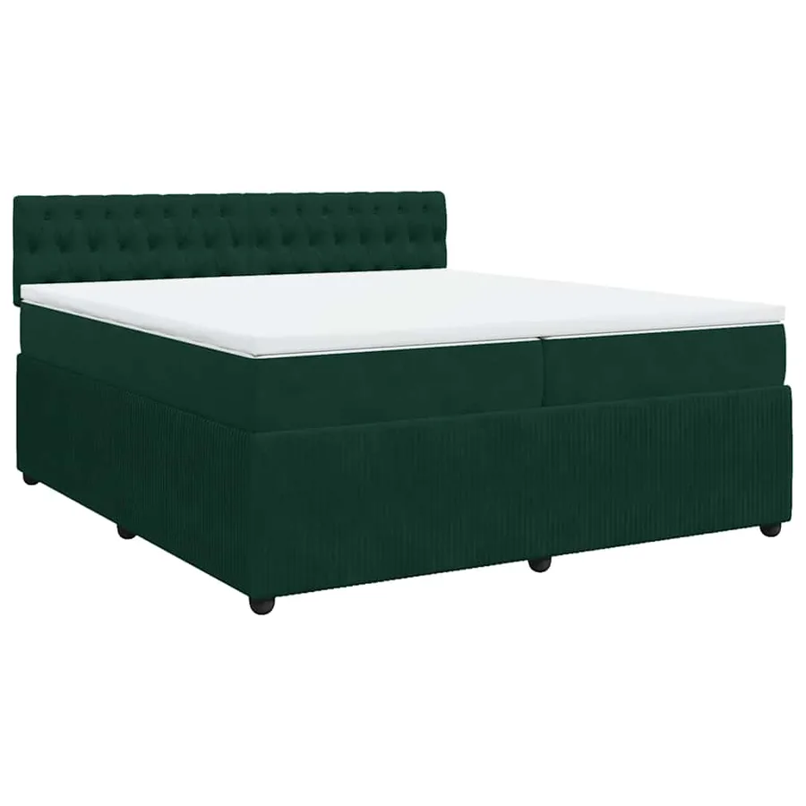 Sommier à lattes de lit et matelas Vert foncé 200x200cm Velours - 2
