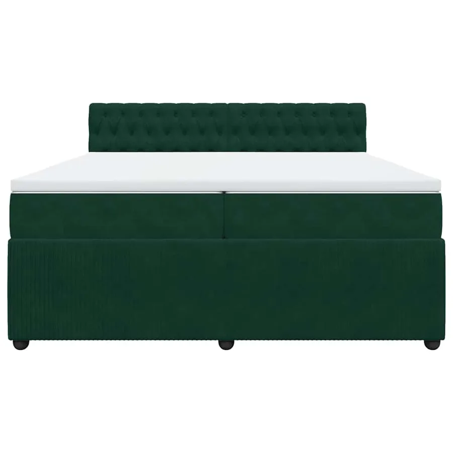 Sommier à lattes de lit et matelas Vert foncé 200x200cm Velours - 4