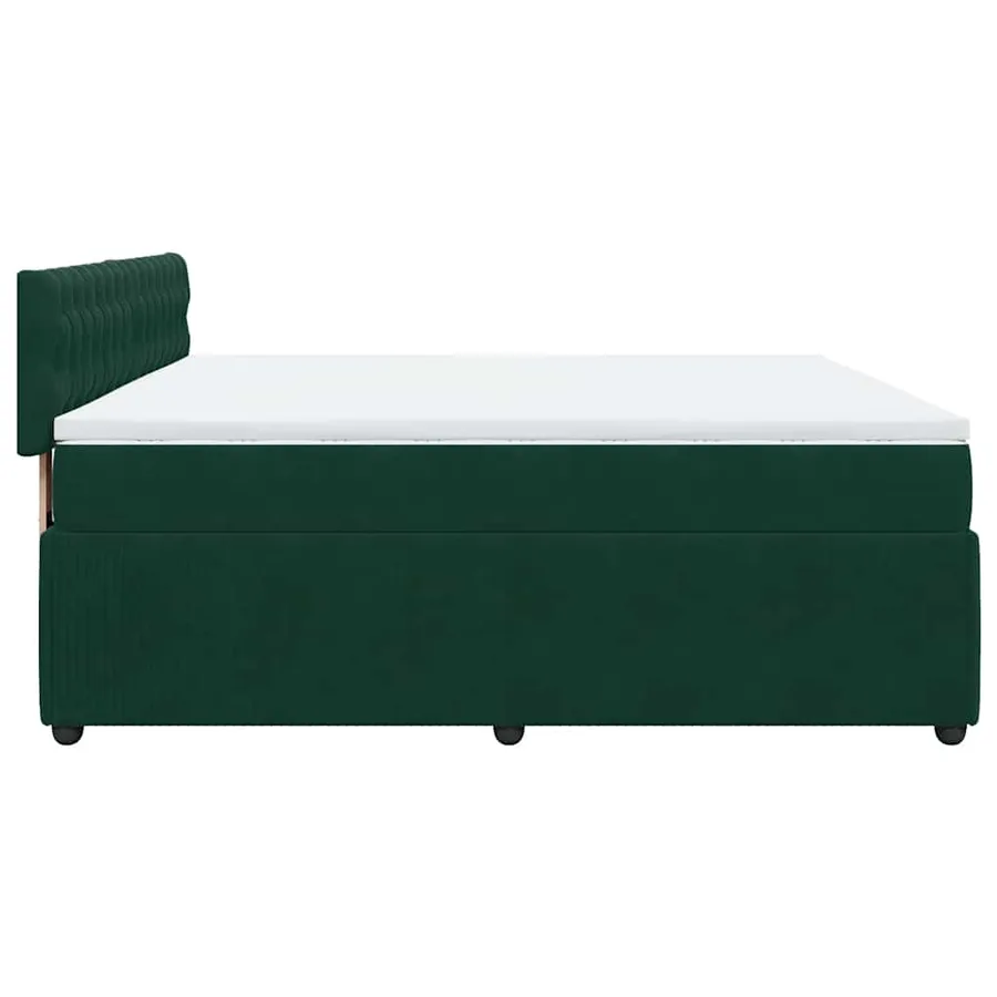 Sommier à lattes de lit et matelas Vert foncé 200x200cm Velours - 9