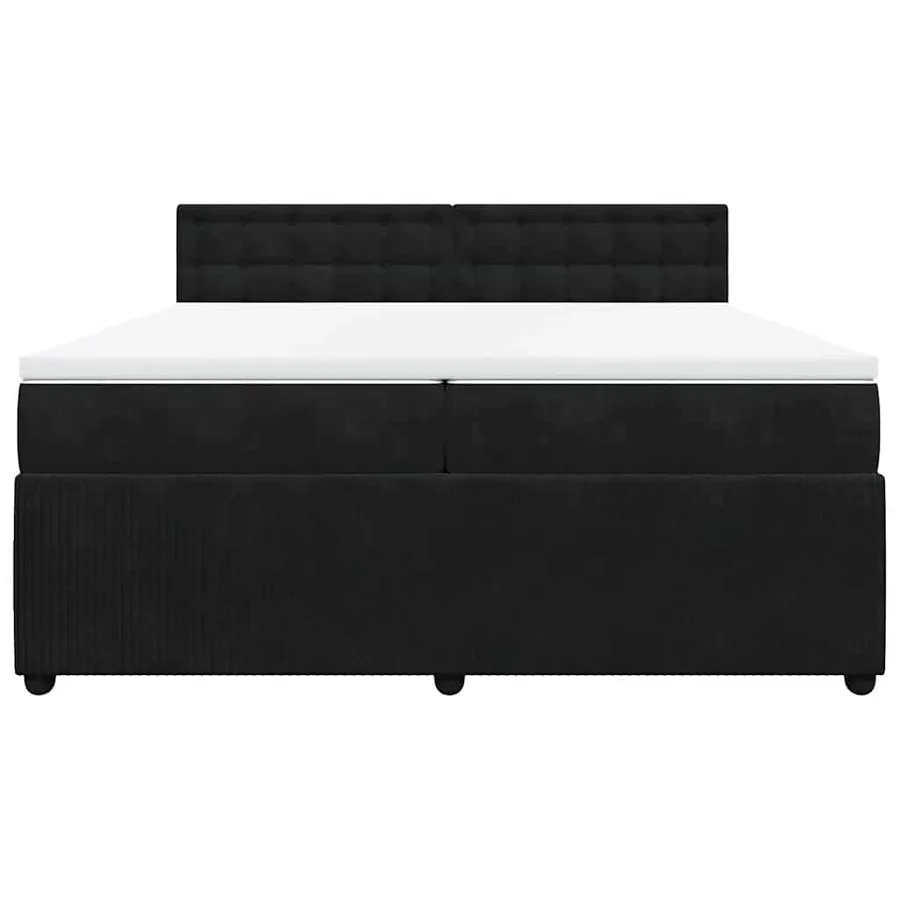 Sommier à lattes de lit et matelas Noir 200x200 cm Velours - 6