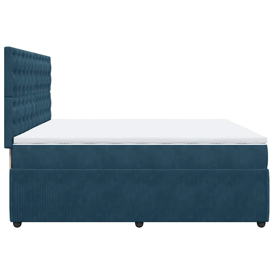 Sommier à lattes de lit et matelas Bleu foncé 200x200cm Velours - 5