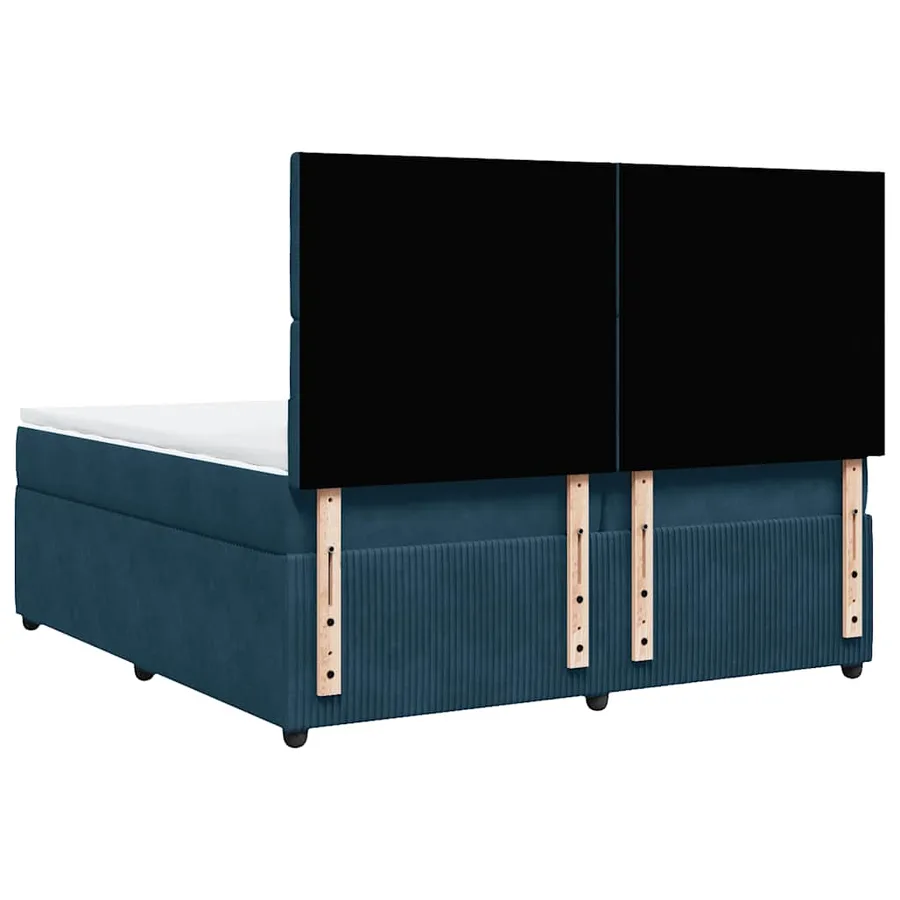 Sommier à lattes de lit et matelas Bleu foncé 200x200cm Velours - 6