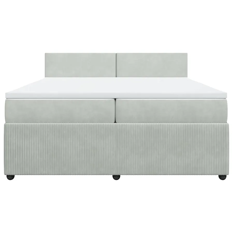 Sommier à lattes de lit et matelas Gris clair 200x200cm Velours - 4