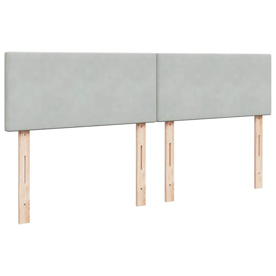 Sommier à lattes de lit et matelas Gris clair 200x200cm Velours - 5