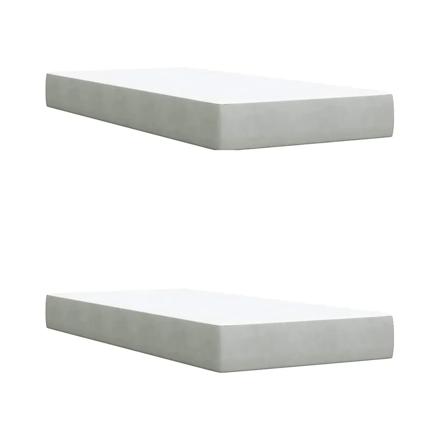 Sommier à lattes de lit et matelas Gris clair 200x200cm Velours - 7
