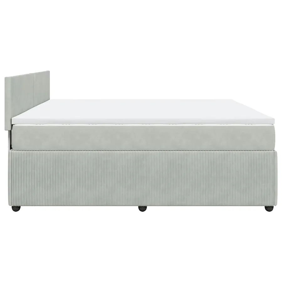 Sommier à lattes de lit et matelas Gris clair 200x200cm Velours - 9
